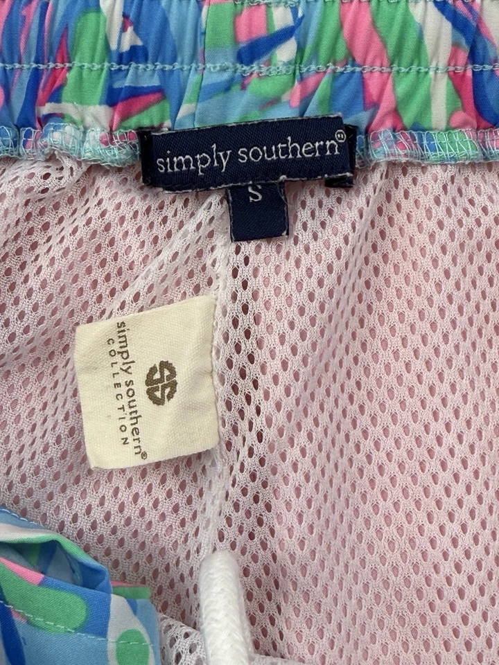 Bañador Southern Tide Skipjack para hombre pequeño rosa multicolor ribete pantalones cortos Foto 2 de 4
