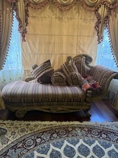 Chaise Lounge Sofa With 4 Pillows Solid Wood