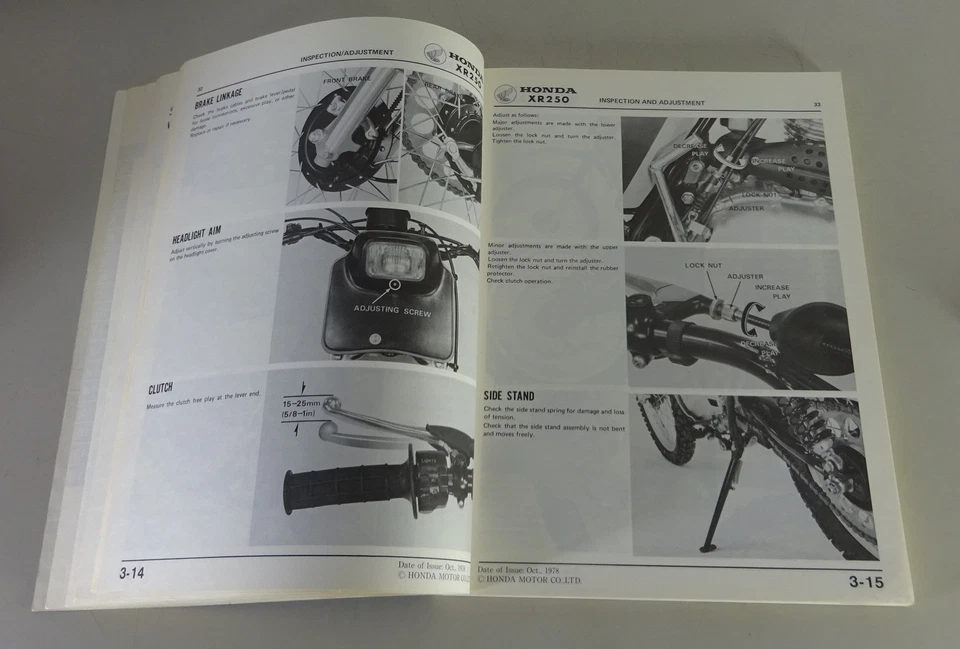 Manual De Taller Honda XR 250 De 1978 - Imagen 3 de 3