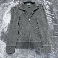Lauren Ralph Lauren Jacket Women's Small Gray Active Wear Full Zip Preppy Pocket