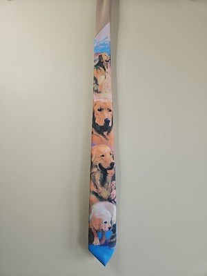 Ralph Marlin Golden Retriever Tie Dog Pattern, Vintage 1992