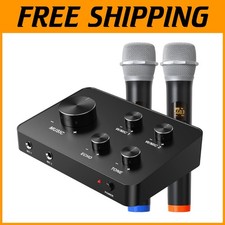 Portable Dual Wireless Microphone Setup