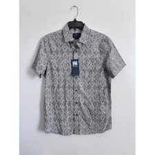 NWT Pendleton Mens SS Button Down Geometric Print Shirt Gray Size Large