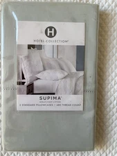 Hotel Collection Supima  2 Standard Pillowcases Light Green 680 Thread Count NIP