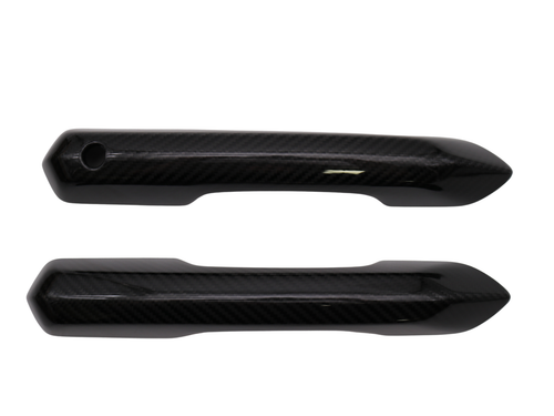Gloss Carbon Fiber Exterior Door Handle Covers Trim Fits 24-25 Ford Mustang S650 - Picture 6 of 11