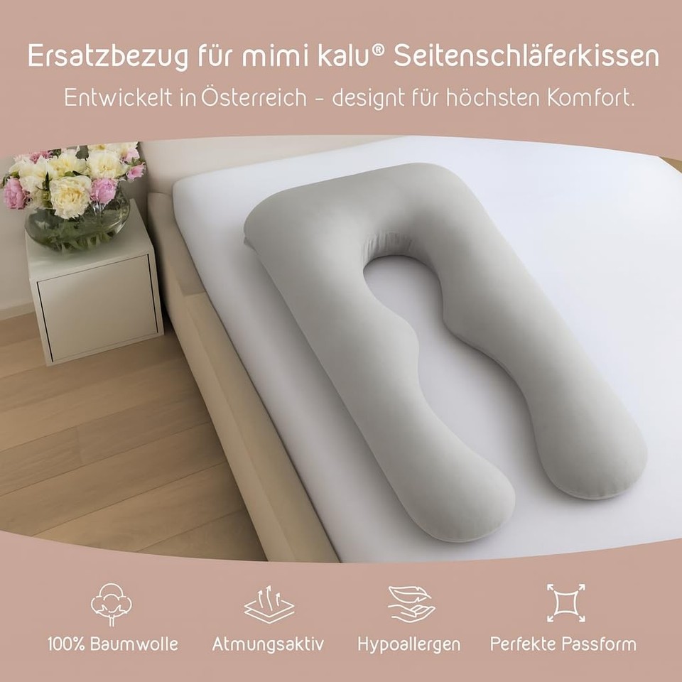 Housse de Rechange pour Coussin de Positionnement Latéral 130x70 Gris ...