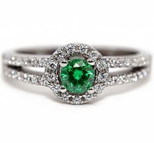 1CT Treated Emerald  Topaz 925 Solid Sterling Silver Ring Jewelry Sz 6