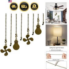 Ceiling Fan Pull Chain Set - 4 Piece Bulb and Fan Pattern Extension Pendant, ...