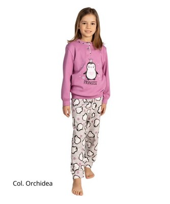 Gary 2020 - 3020 Mädchen Pyjama aus warmem Baumwolljersey