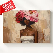 Identity Feminine Expression Headpiece What Stylized Expressive Canvas Wall Art