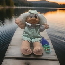 3 Pc Russ Troll Doll 12 Soft Body Hard Head w/ 2 Mini Troll Pink Blue Figures