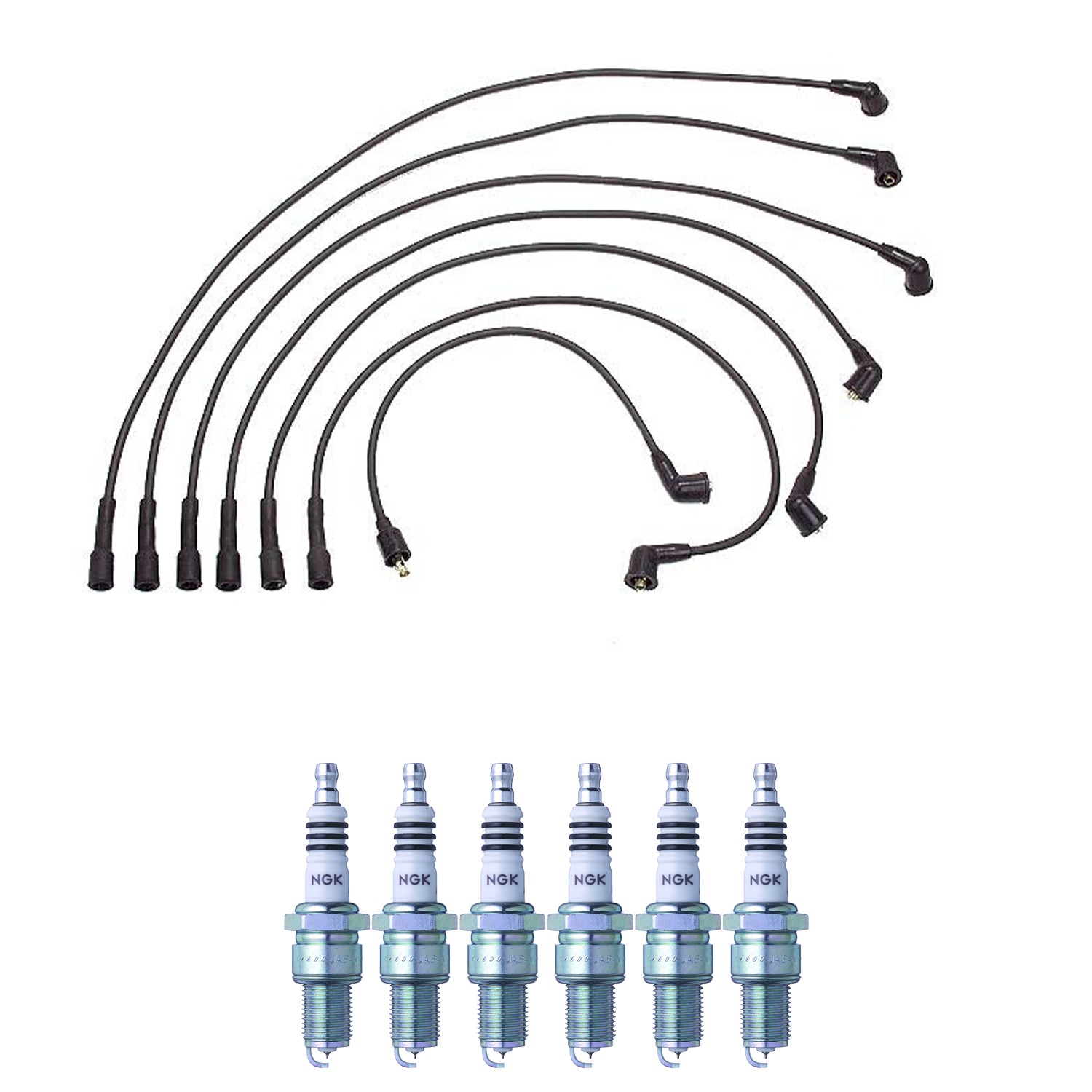 Denso Ignition Wires and NGK Spark Plugs Kit for Nissan 260Z 1975 2.6L L6