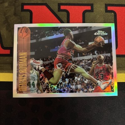 DENNIS RODMAN 1996 TOPPS CHROME BASKETBALL #176 REFRACTOR BULLS SP