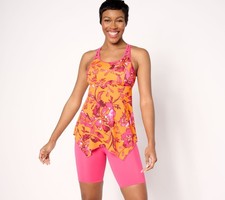 Denim & Co. Women's Plus Sz Swimsuit 20 Beach Handkerchief Multi-colored A634408