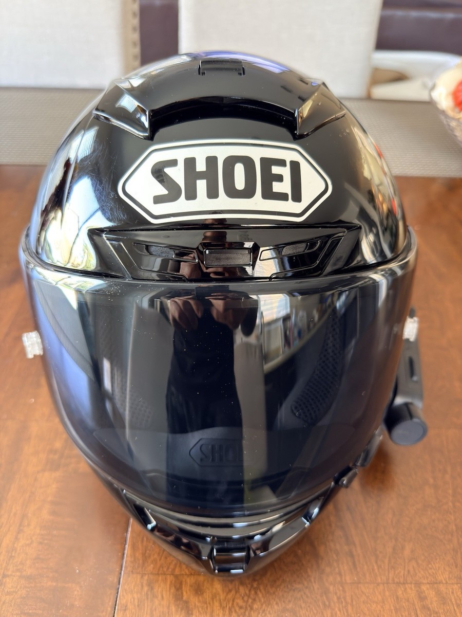 Shoei X14 Gloss Black Racing Motorcycle Helmet Size S w/Sena 10C Shoei X14 Gloss Black Racing Motorcycle Helmet Size S w/Sena 10C