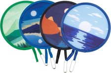 Fan Style Handheld Foldable Compact Cooling Fans,Round Folding Fan for Outdoor