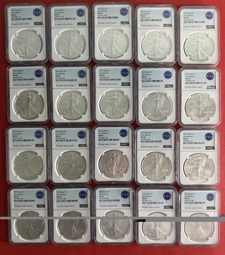 20 2023 Silver Eagles S $1 —EARLY RELEASE -NGC-MS 70 !!!! (Nice)