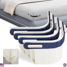 4 Pack Bed Sheet Holders, Heavy Duty ABS & Silicone Straps, Midnight Blue, No