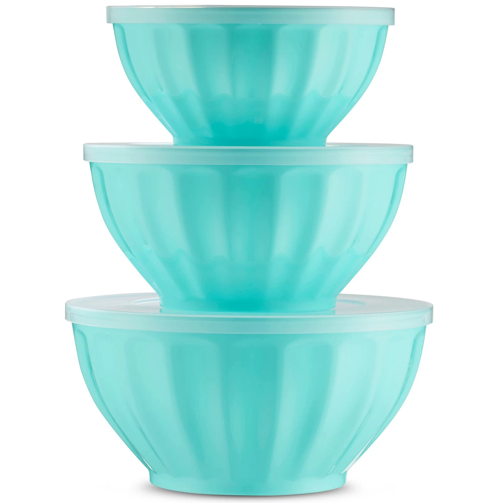 Mixing Bowls with Lids, Plastic Nesting Bowls Set, Food Storage Bowls, Microw...