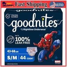 GoodNites Boys Nighttime Underwear Size S/M 44 Count Total 2 Packs of 22