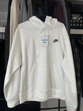 Nike Men's White Fleece Pullover Hoodie Size M BV2654-100