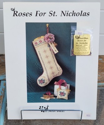 Just Nan Roses For St Nicholas Cross Stitch Pattern Bead Pack JN033 Out of Print