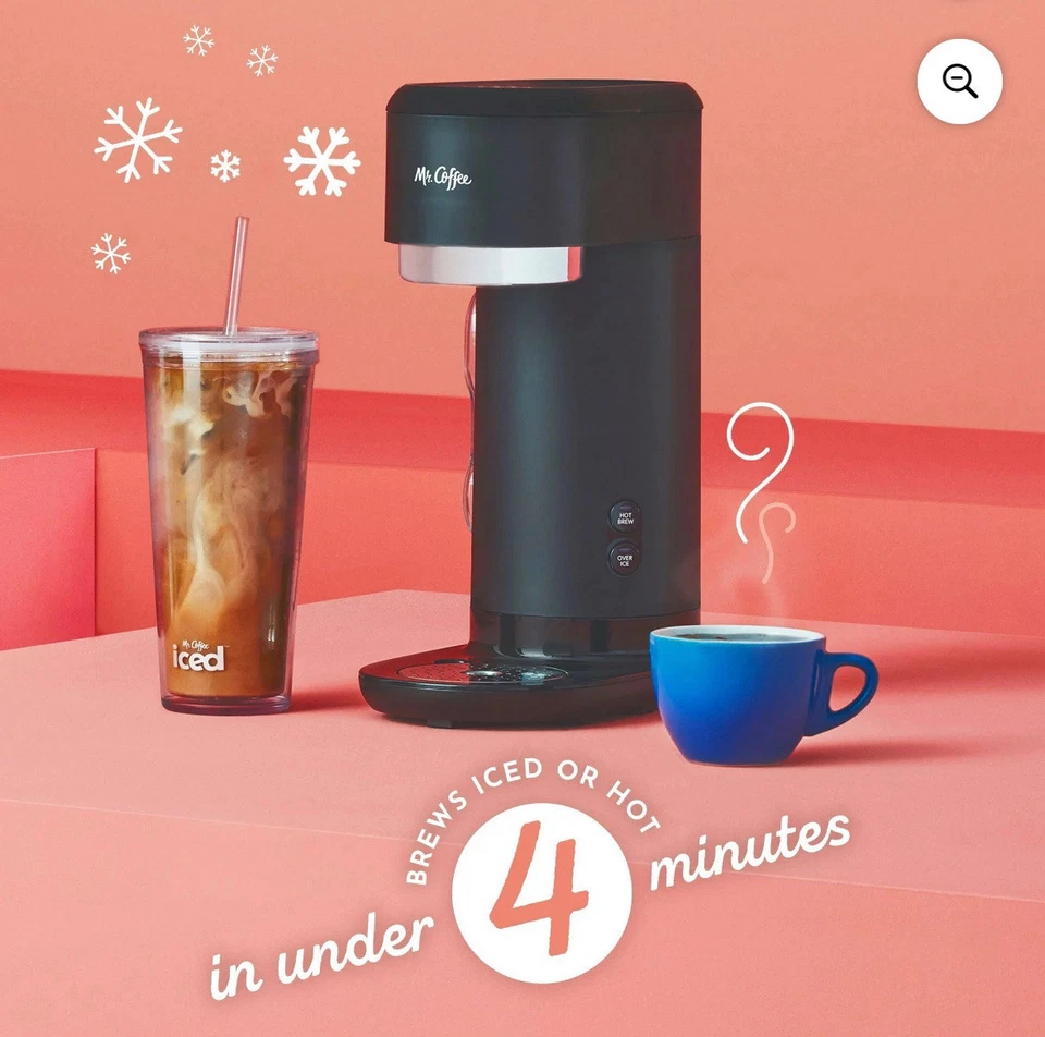 Mr. Coffee Single-Serve Iced Hot Coffee Maker Tumbler Reusable Filter Rock Gray - Image 2 of 4