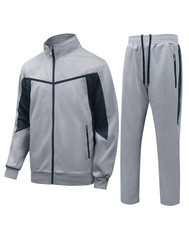 Men's Tracksuits Casual Sweat Track Suits Full Zip 2 Pieces Sweatsuits Long S...