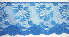 10 YARDS VINTAGE LIGHTNING BLUE 4" WIDE LACE TRIM MADE IN THE USA