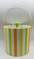 Vintage Colorful Retro Ice Bucket With Clear Lucite Handle