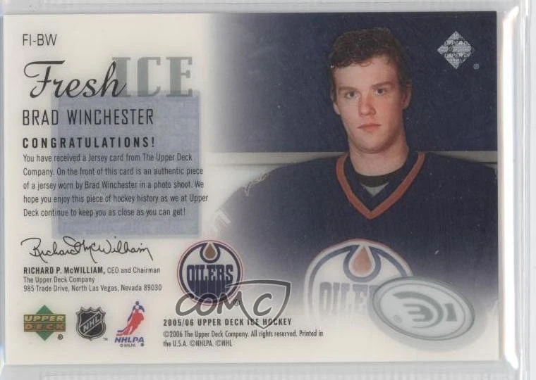 2005-06 Upper Deck Ice Fresh Ice PETG Brad Winchester #FI-BW Rookie RC - Image 2 of 2