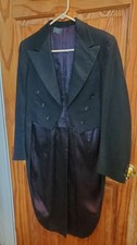 1940 Mens Evening Tailcoat Dress Jacket Wool Black tuxedo Antique Clothes