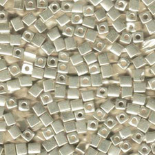 4Mm Square Cube Beads   Metallic Silver, Japanese Glass Seed Beads for Jewelry M