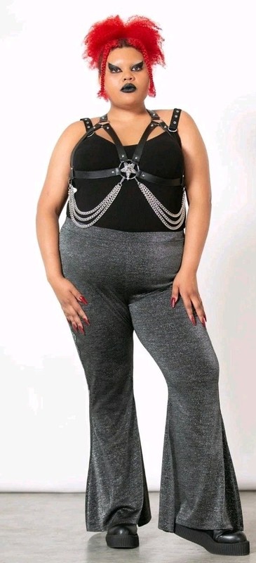 Killstar Wicked Weekender Flares Pants 4XL Grey Women New Goth Alternative