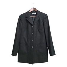 Giorgio Sant Angelo Vintage Gray New Pure Wool Long Blazer Sz 8