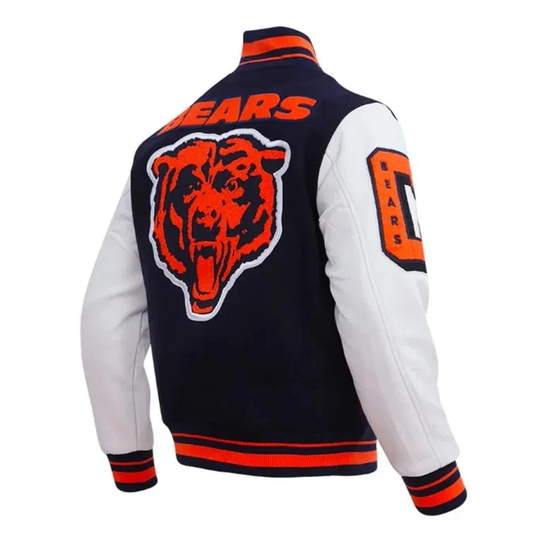 Chicago Bears Mashup Navy Blue WoolSleeves Men's Jacket