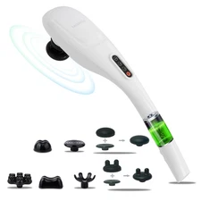 Cordless Handheld Back Massager W/ Rechargeable 3200Mah Battery, 5 Speed And 5 +