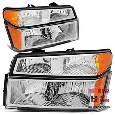 HL-OH-CCOL044P-CH-AM Chrome Housing Amber Corner Headlights Chrome Amber