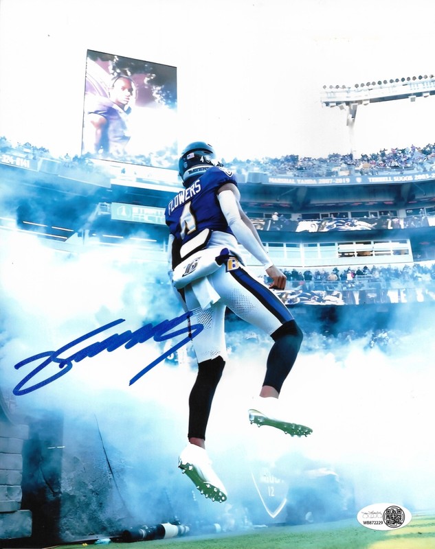 ZAY FLOWERS signed autographed BALTIMORE RAVENS 8X10 photo w/ COA JSA PROOF