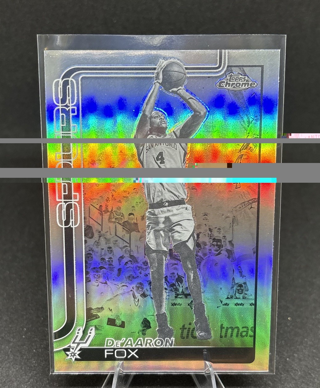 2026 Topps Chrome Update De’Aaron Fox Negative Refractor #30 San Antonio Spurs