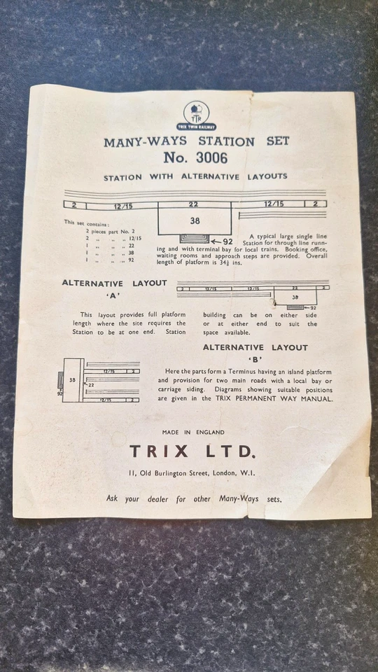 Vintage TRIX TWIN RAILWAYS Many Ways THROUGH STATION 3006 Building Set Rare - Image 4 of 4