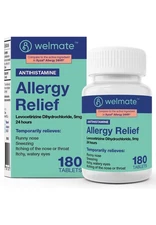 WELMATE Levocetirizine 5mg 24HR Allergy Relief | 180 Ct Exp 3/28 (Generic Xyzal)