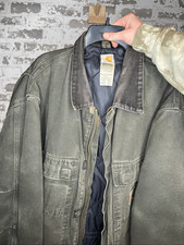 Carhartt  mens vintage green chore coat as is