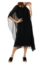 Antthony Women's On Off Shoulder Smocked Overlay Midi Dress Black