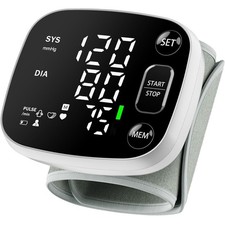 Oklar Wrist Blood Pressure Monitor, FDA Cleared Rechargeable BP Medium, Black