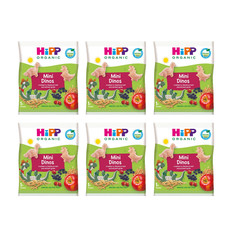 6x HiPP Mini Dinos Organic Toddler Snack 30g Cranberry Blackcurrant 1-3 Years