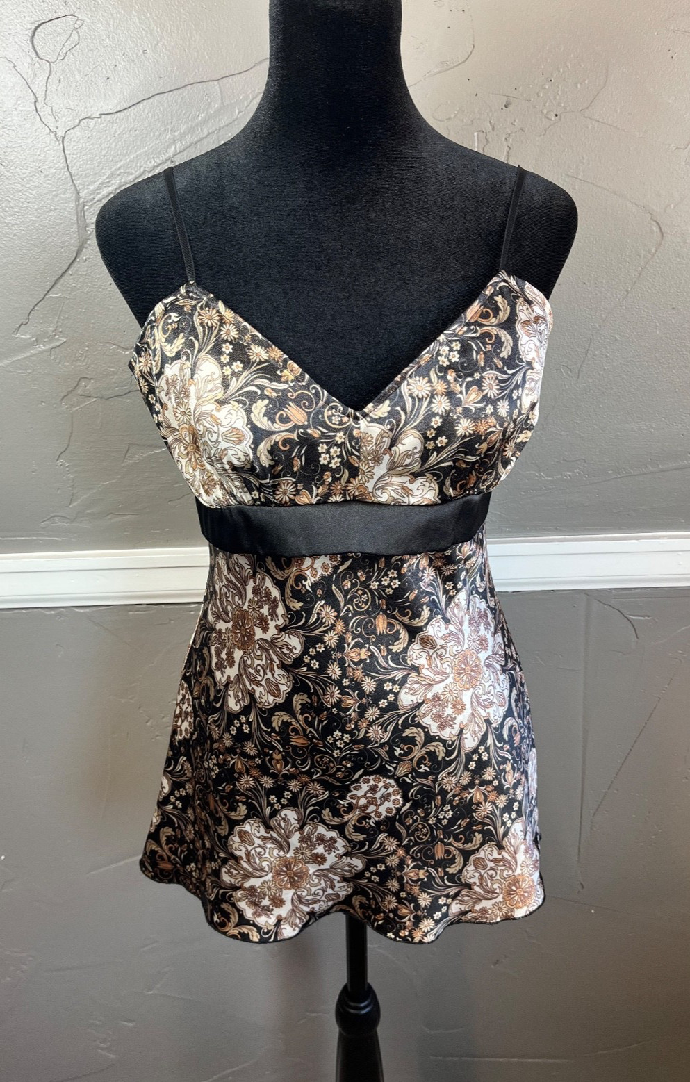 Wrapper Satin Babydoll Top Women's Size M Y2K Spaghetti Straps