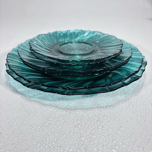 Jeanette Glass Jennyware Swirl Plates 9" Dinner 7.5" Side 6" Bread Two Each 6 PC - Picture 17 of 18