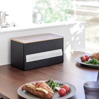 "Yamazaki KüChenrollenhalter Modern Aus Metall Stehend Mit Ablage \"Rin\" Schwarz"