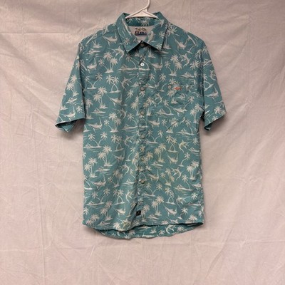 Salt Life Shirt Men s Small SLX Button Up Short Sleeve Fishing Marlin Terrain